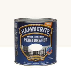 Peinture fer extérieur Direct sur rouille HAMMERITE blanc brillant 2.5 l de marque HAMMERITE, référence: B5999700