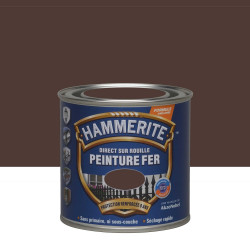 Peinture fer extérieur Direct sur rouille HAMMERITE châtaigne martelé 0.25 l de marque HAMMERITE, référence: B6000300