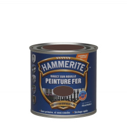 Peinture fer extérieur Direct sur rouille HAMMERITE châtaigne martelé 0.25 l - HAMMERITE