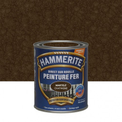 Peinture fer extérieur Direct sur rouille HAMMERITE châtaigne martelé 0.75 l de marque HAMMERITE, référence: B6000400