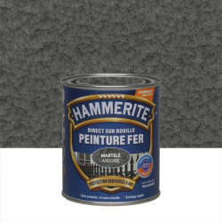 Peinture fer extérieur Direct sur rouille HAMMERITE gris ardoise martelé 0.75 l - HAMMERITE