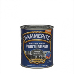 Peinture fer extérieur Direct sur rouille HAMMERITE gris ardoise martelé 0.75 l - HAMMERITE