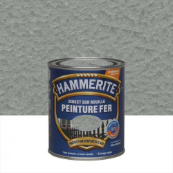 Peinture fer extérieur Direct sur rouille HAMMERITE gris argent martelé 0.25 l de marque HAMMERITE, référence: B6000800