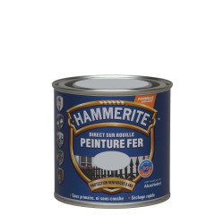 Peinture fer extérieur Direct sur rouille HAMMERITE gris argent martelé 0.25 l - HAMMERITE