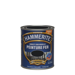 Peinture fer extérieur Direct sur rouille HAMMERITE noir brillant 0.75 l - HAMMERITE