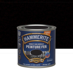 Peinture fer extérieur Direct sur rouille HAMMERITE noir ferronnerie mat 0.25 l - HAMMERITE