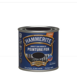 Peinture fer extérieur Direct sur rouille HAMMERITE noir ferronnerie mat 0.25 l - HAMMERITE