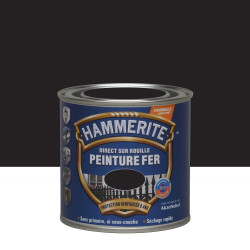 Peinture fer extérieur Direct sur rouille HAMMERITE noir martelé 0.25 l - HAMMERITE