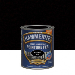 Peinture fer extérieur Direct sur rouille HAMMERITE noir martelé 0.75 l de marque HAMMERITE, référence: B6001600