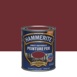 Peinture fer extérieur Direct sur rouille HAMMERITE rouge basque brillant 0.75 l - HAMMERITE