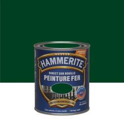 Peinture fer extérieur Direct sur rouille HAMMERITE vert buisson brillant 0.75 l de marque HAMMERITE, référence: B6002000