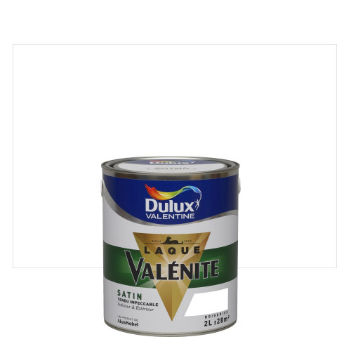 Peinture laque boiserie Valénite blanc satiné 2 L - DULUX VALENTINE - DULUX VALENTINE