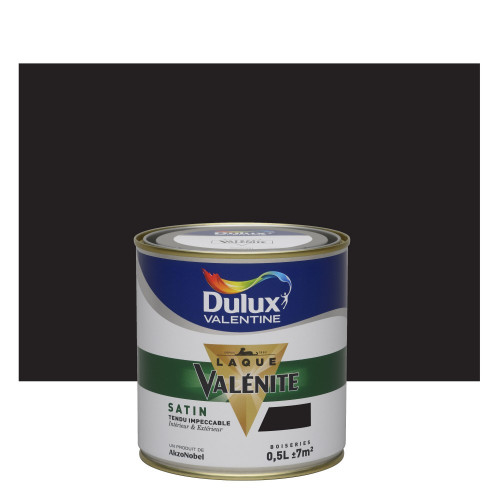 Peinture laque boiserie Valénite noir satiné 0,5 L - DULUX VALENTINE - DULUX VALENTINE