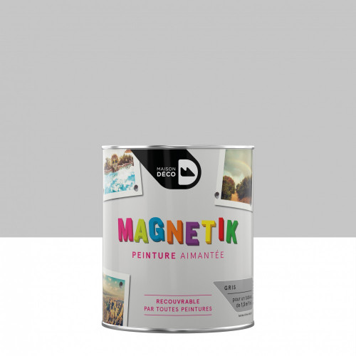 Peinture magnétique gris satin MAISON DECO Magnétik c'est génial ! 0.5 l - MAISON DECO
