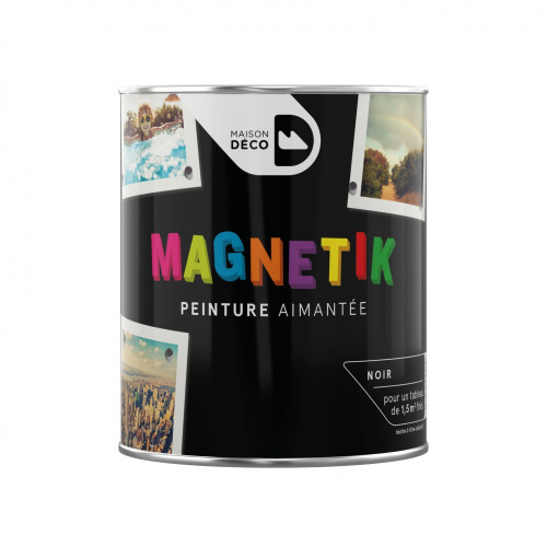 Peinture magnétique noir satin MAISON DECO Magnétik c'est génial ! 0.5 l - MAISON DECO