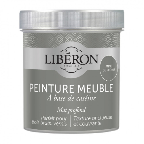 Peinture meuble et boiserie Caséine LIBERON mine de plomb mat 0.5 l - LIBERON