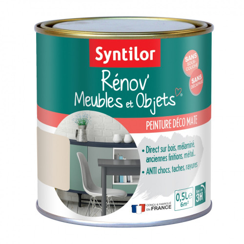 Peinture meuble et boiserie Rénov SYNTILOR beige poudré mat 0.5 l - SYNTILOR