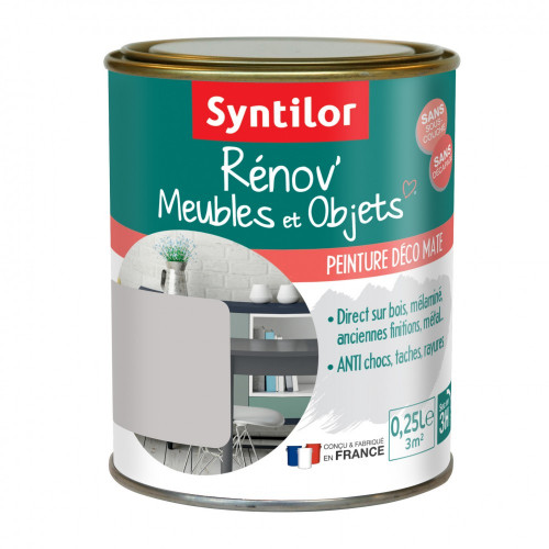 Peinture meuble et boiserie Rénov' SYNTILOR gris pierre mat 250 ml - SYNTILOR