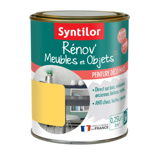 Peinture meuble et boiserie Rénov' SYNTILOR jaune mat 250 ml - SYNTILOR