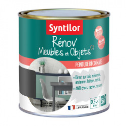 Peinture meuble et boiserie Rénov' SYNTILOR noir mat 0.5 l - SYNTILOR