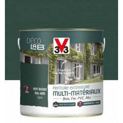 Peinture multimatériau extérieur Décolab® V33 vert basque satiné 2 l de marque V33, référence: B6017100