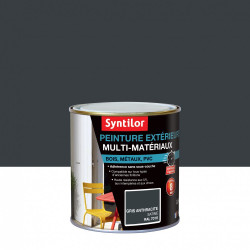 Peinture multimatériau extérieur SYNTILOR gris anthracite satiné 0.5 l de marque SYNTILOR, référence: B6017900