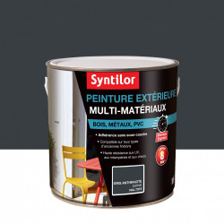 Peinture multimatériau extérieur SYNTILOR gris anthracite satiné 2 l de marque SYNTILOR, référence: B6018000