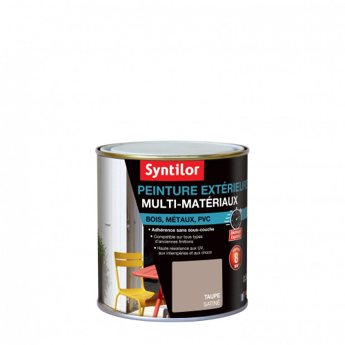 Peinture multimatériau extérieur SYNTILOR taupe satiné 0.5 l - SYNTILOR