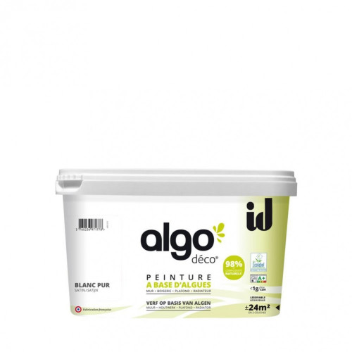 Peinture multisupport ID Algo blanc pur satiné, 2 l - ID