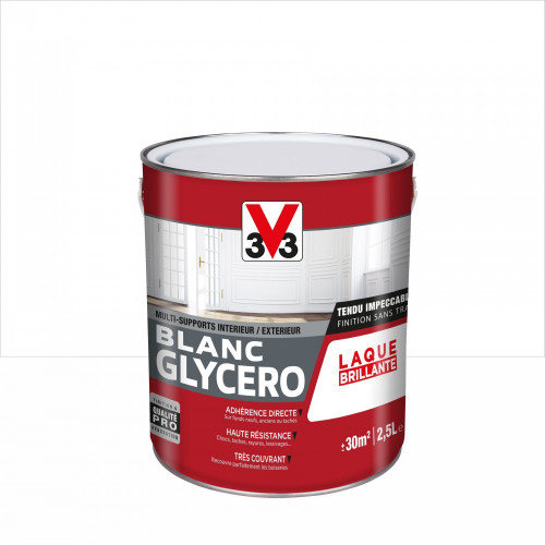 Peinture multisupport V33 Glycéro blanc brillant, 2.5 l - V33