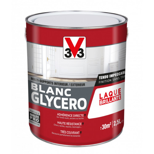 Peinture multisupport V33 Glycéro blanc brillant, 2.5 l - V33