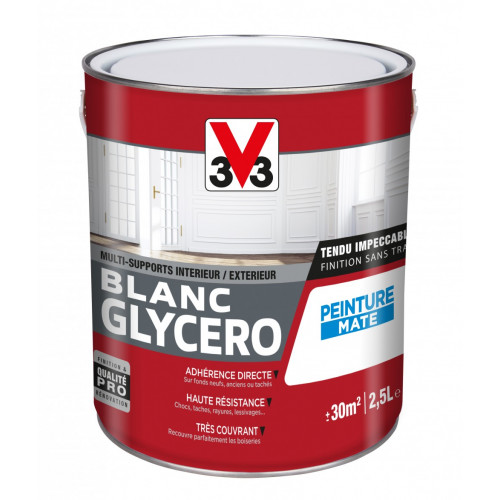 Peinture multisupport V33 Glycéro blanc mat, 2.5 l - V33