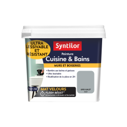 Peinture mur Cuisine et bains SYNTILOR gris galet mat 0.75 l - SYNTILOR