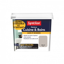Peinture mur Cuisine et bains SYNTILOR gris lin mat 0.75 l - SYNTILOR
