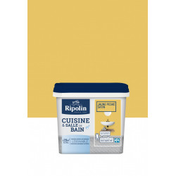 Peinture mur Cuisine et salle de bain RIPOLIN jaune peské satiné 0.75 l de marque RIPOLIN, référence: B6025600