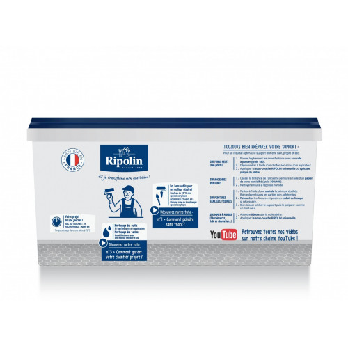 Peinture mur Cuisine et salle de bain RIPOLIN rouge saint emilion satiné 2 l - RIPOLIN
