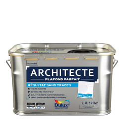 Peinture plafond Sans trace architecte blanc mat 2,5 L - DULUX VALENTINE - DULUX VALENTINE