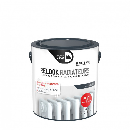 Peinture Relook radiateurs MAISON DECO blanc satiné 1.5 l - MAISON DECO