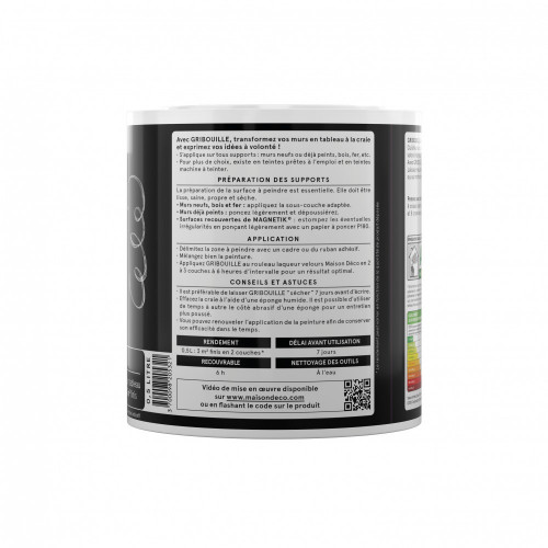 Peinture tableau craie noir mat MAISON DECO Gribouille 0.5 l - MAISON DECO