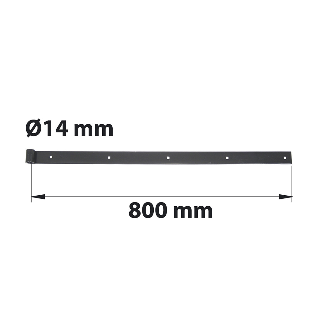 Penture bout carré acier Afbat Ø14 x .800 mm droite - vue 3