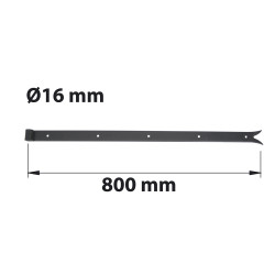 Penture à queue de carpe D16 40X5 L 800 mm acier noir pré-peint de marque AFBAT, référence: B6038300