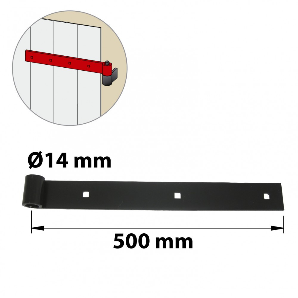 Penture bout carré acier Afbat Ø14 x .500 mm - vue 3