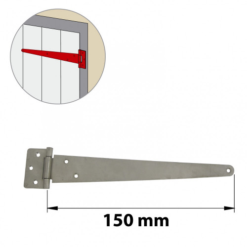 Penture anglaise inox brossé, H.65 x L.190 x P.10 mm - AFBAT