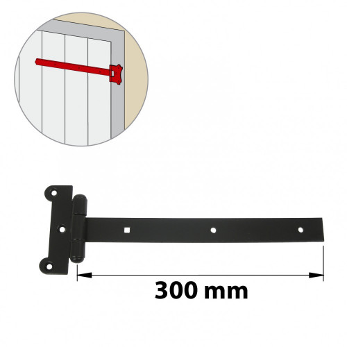 Penture sur té acier prépeint, H.140 x L.300 x P.18 mm - AFBAT