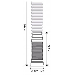 Pipe de WC extensible souple Diam.10 cm WIRQUIN - WIRQUIN