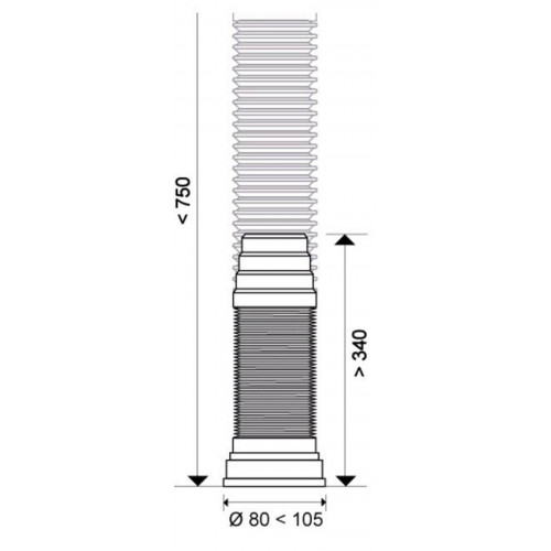 Pipe de WC extensible souple Diam.10 cm WIRQUIN - WIRQUIN