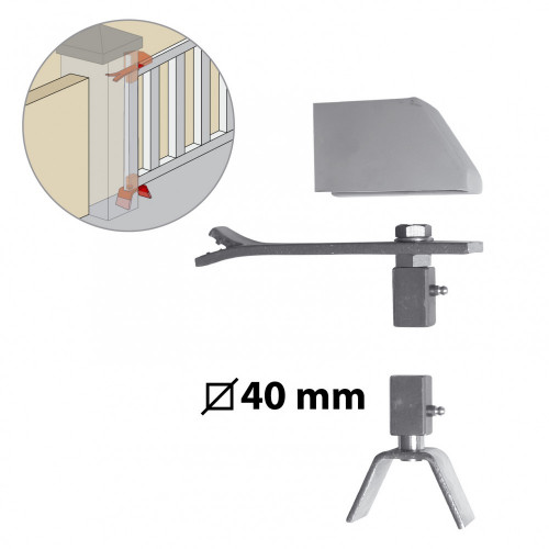 Pivot et crapaudine acier galvanisé, H.330 x L.220 x P.50 mm - AFBAT