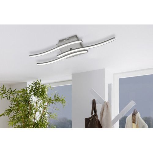 Plafonnier design led intégrée Symphonie métal acier brossé, 3 x 5 W EGLO - Eglo