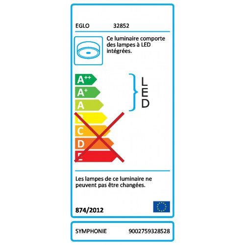 Plafonnier design led intégrée Symphonie métal acier brossé, 3 x 5 W EGLO - Eglo