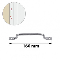 Poignée de contrevent acier zingué AFBAT, H.35 x L.160 x P.18 mm - AFBAT